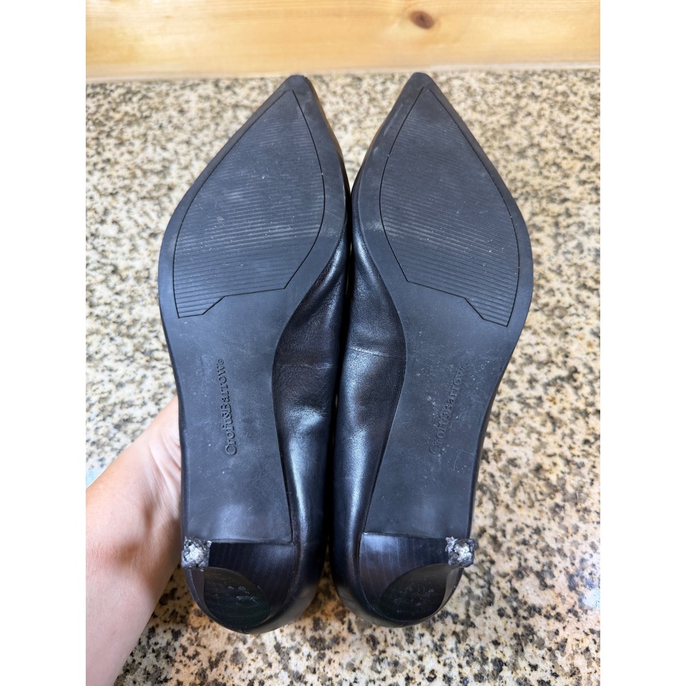 Croft & Barrow Womens Dawn Black Genuine Leather Pointed Toe Heel Pumps 7.5 - Picture 6 of 7